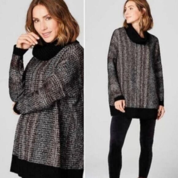 J. Jill | Pure Cowl Neck Jacquard Knit Pullover Oversized Sweater Multicolored - Picture 1 of 6